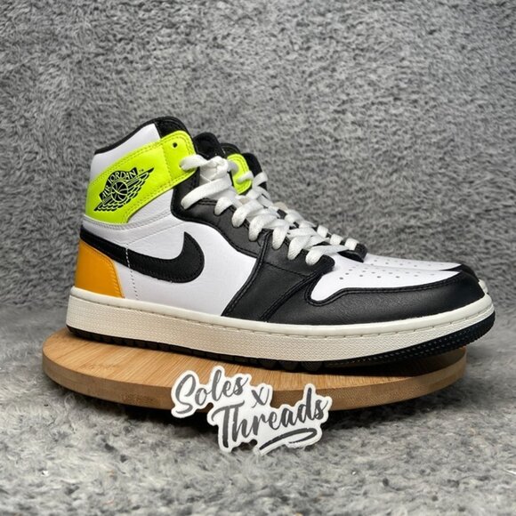 Air Jordan 1 Retro High Golf Shoes Size 10 Men White Black Volt Gold DQ0660-105 main image 4